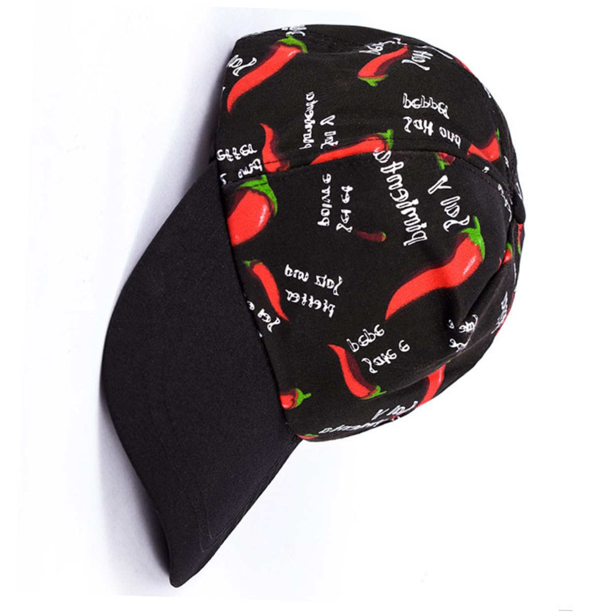 NOLITOY 1Pc Creative Chilli Pattern Waiter Cap Comfortable Working Chef Hat for Restaurant Use Stylish and Sweat Absorbing Design Easy Kitchen and Catering Black