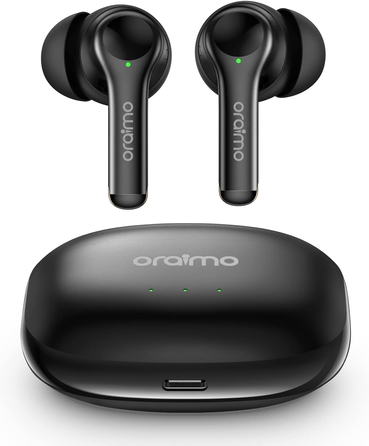 Oraimo True Wireless Earbuds Bluetooth 5.2 with 4 Microphones Call Noise Cancelling, Bluetooth Headphones in-Ear withTwo Different Fits, Earbuds with Stereo Bass, 36H Playtime, Waterproof for Sport