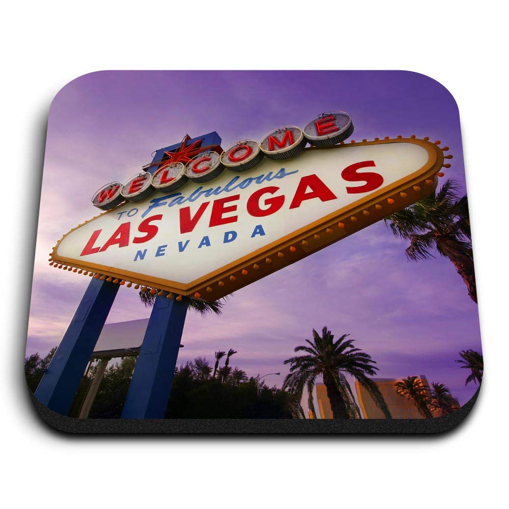 Destination Vinyl Ltd Multicolor 1 X Square Mdf Fridge Magnet - Las Vegas Sign Usa America 8233
