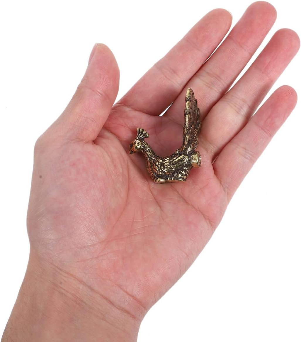 Cabilock Solid Brass Peacock Cabinet Knob – Antique Brass Decorative Drawer Pull, Vintage Animal Motif Single Hole Handle for Dressers, Kitchen Cabinets & Wardrobes (Distressed Gold/Antique Brass)
