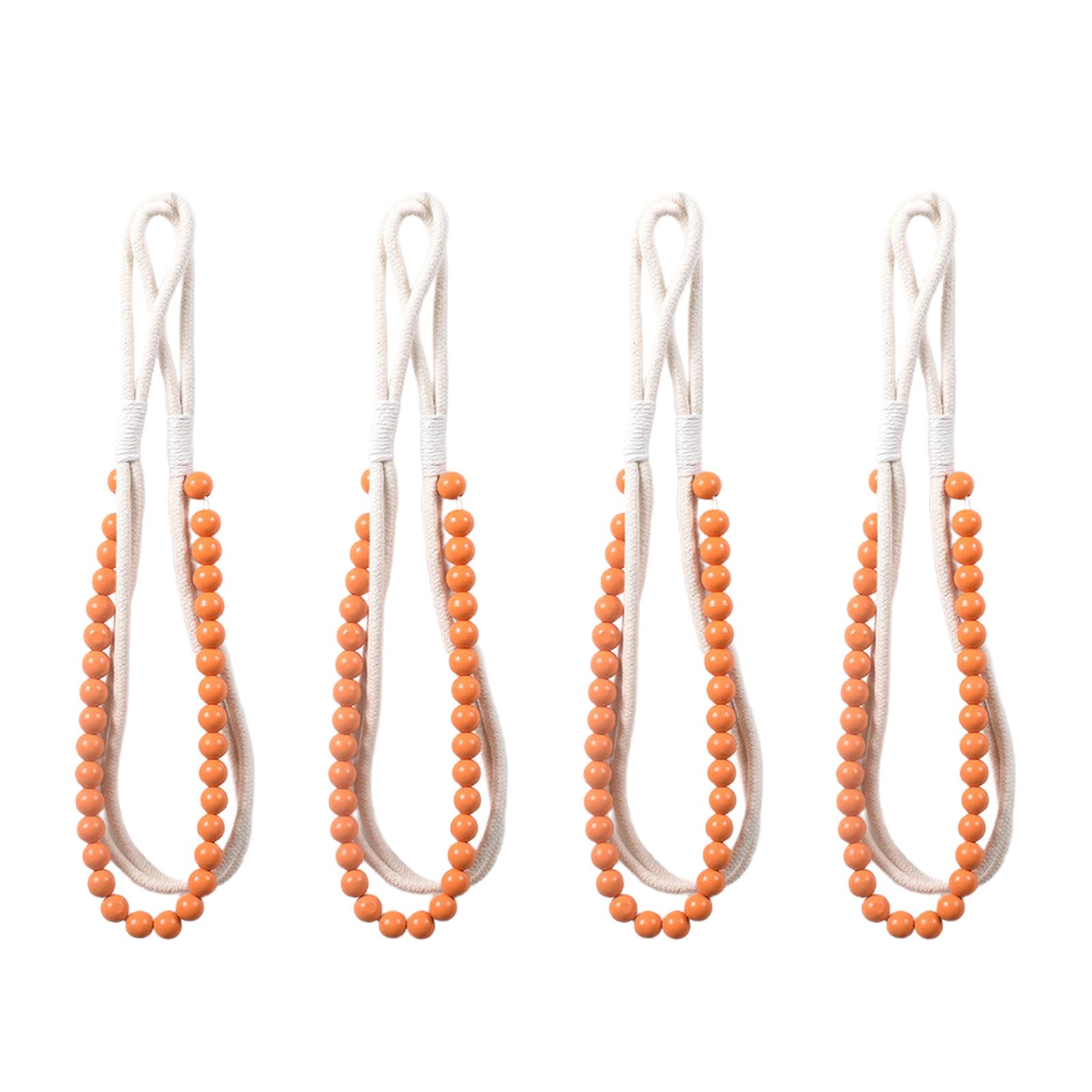 Yhplxyuus 4Pcs Decorative Curtain Tiebacks Wood Beads Holdbacks for Drapes Home Decoration Enhancing Home Aesthetic Wood Beads Holdbacks