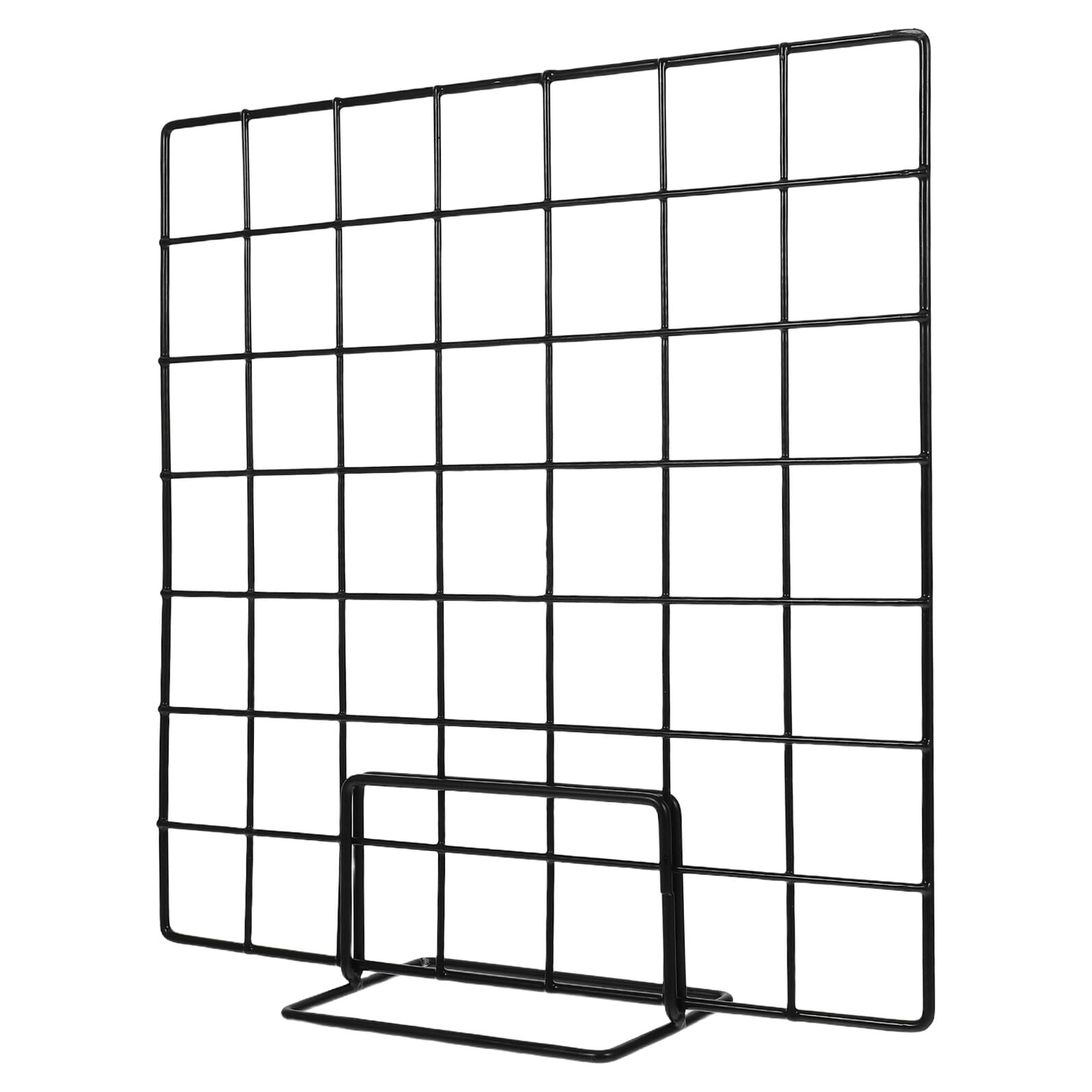 Soporte de rejilla metálica para fotos y notas en oficina o tienda