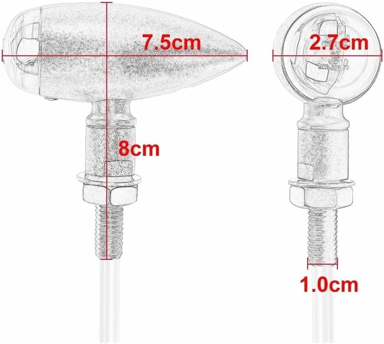 Generic Mini uniwersalne wskaźniki Kierunkowskaz aluminiowy motocyklowy kierunkowskaz klosz bursztynowy kierunkowskaz Dla motocykl ulica rower moto