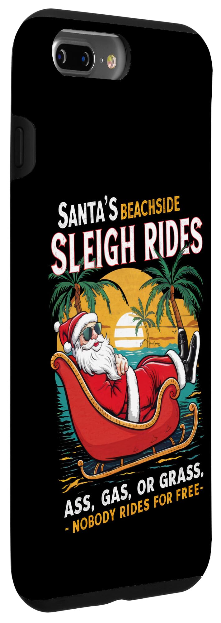 iPhone 7 Plus/8 Plus Christmas in July, Santa's Sleigh Ride, Funny Santa Claus Case - Image 3