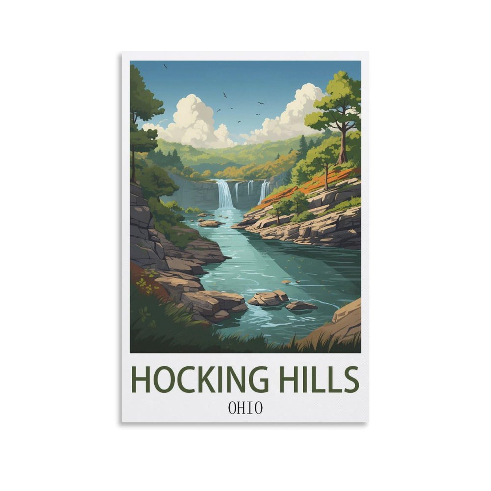 Metal Tin Sign Tin Sign Metal Retro Art Wall Poster for Home Club Garden Decor Hocking Hills Ohio Posters 30x40cm