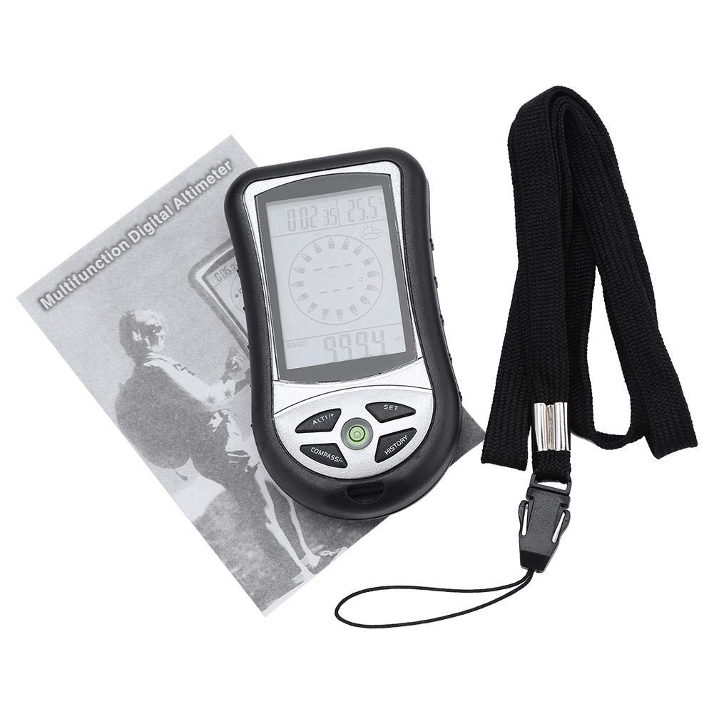 Digitaler Höhenmesser Barometer 8-in-1 Multifunktions für Outdoor | Multifunktionaler Höhenmesser mit Thermometer, Wettervorhersage, Digitaler Kompass, LED-Hintergrundbeleuchtung, Uhrzeit