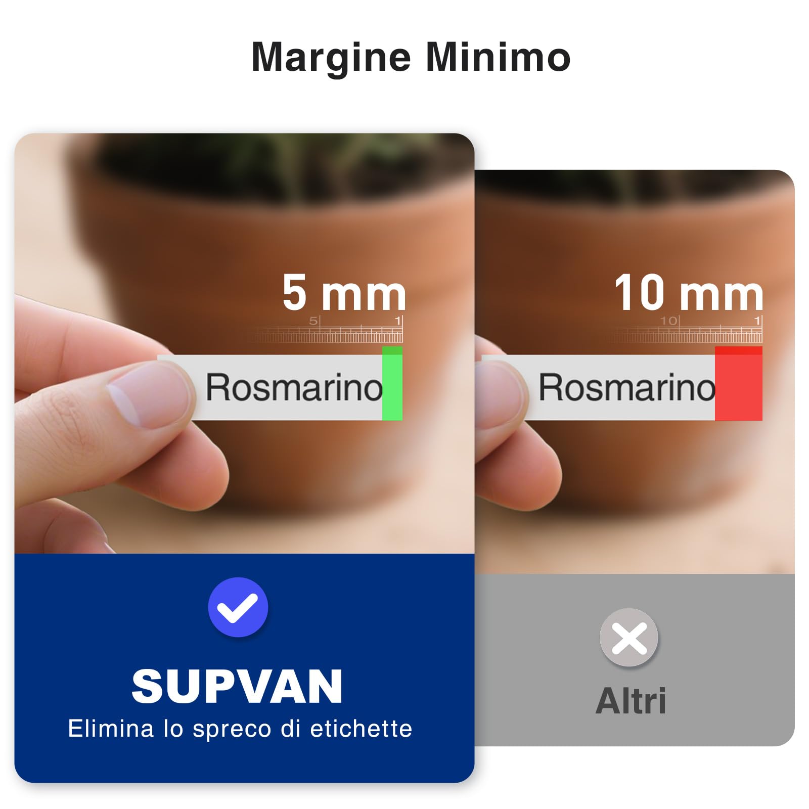 SUPVAN G15M Mini Stampante per Etichette da Tastiera con Batteria, Compatibile 6-15mm Carta/Tubi Termorestringenti, Ideale Casa-Ufficio-Industria, Include 2 Rotoli: 12mm Bianca + Tubi Termo