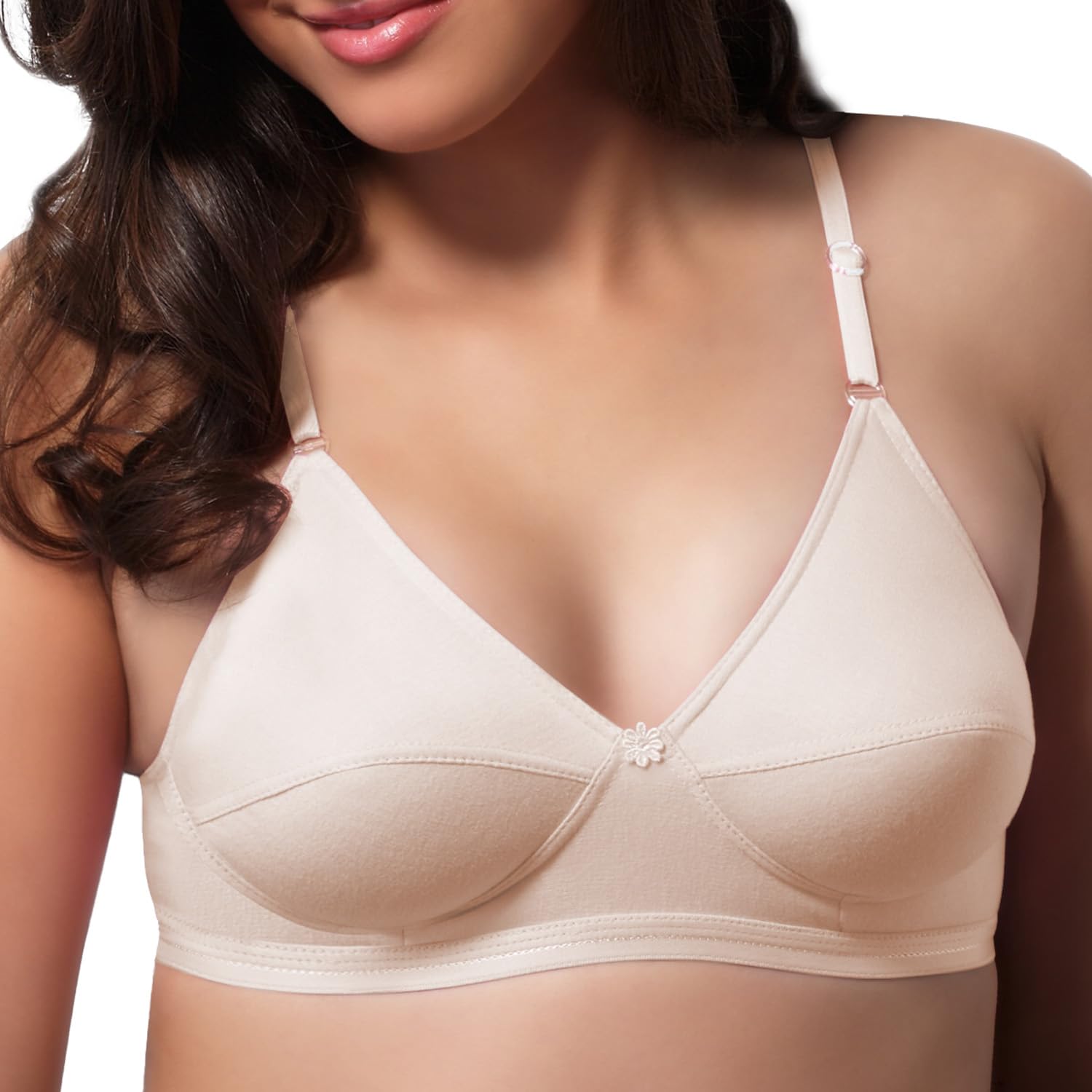 NEWLOOK Romance Elastic Straps Non Padded Cotton Bra | Medium Cups FullCoverage, Wired- Free Everyday Regular Wear Bra-image-39