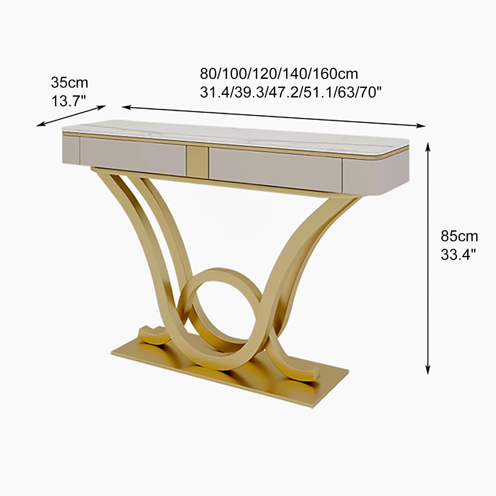Genérico Consola de Entrada con Dos cajones y Almacenamiento: Elegante Mueble de recibidor para Sala de Estar, vestíbulo y organización de la Entrada.