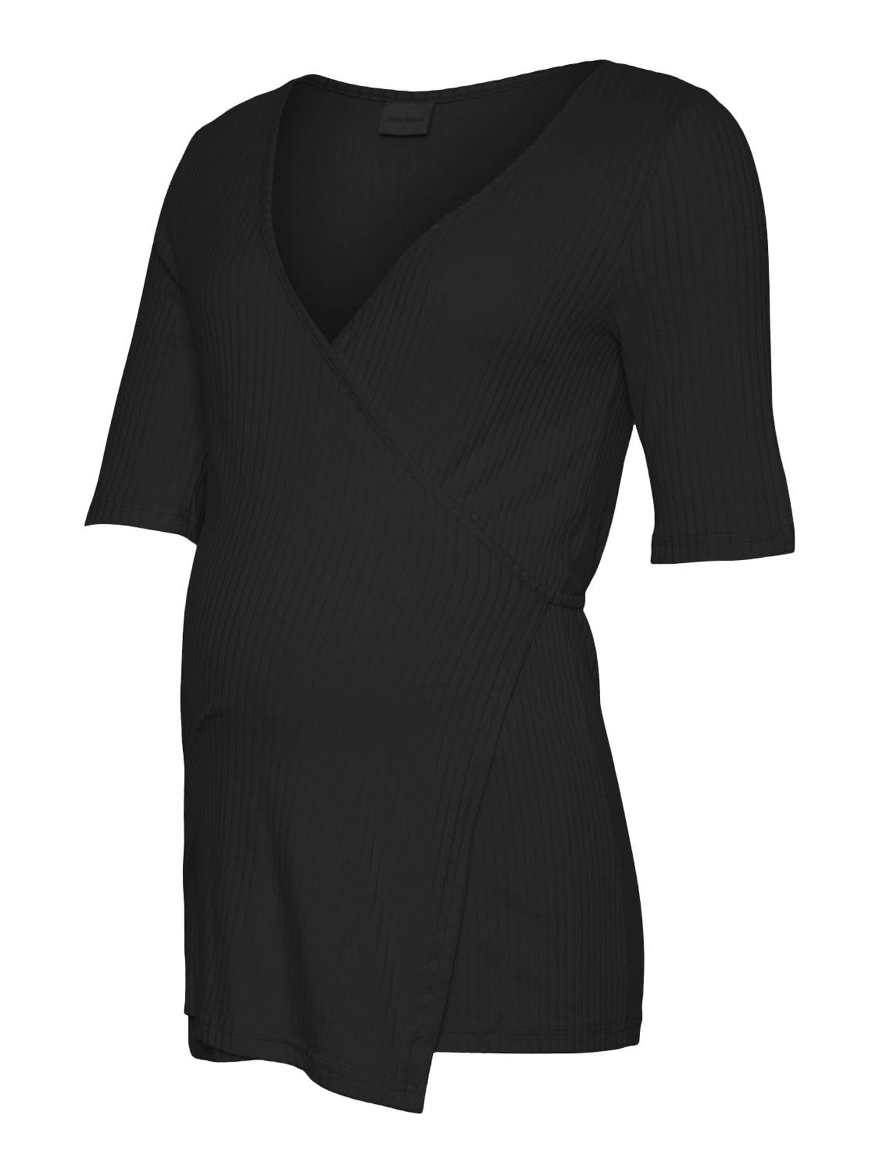 MAMALICIOUS Mama Licious Female Top Maternity Top, black, Large