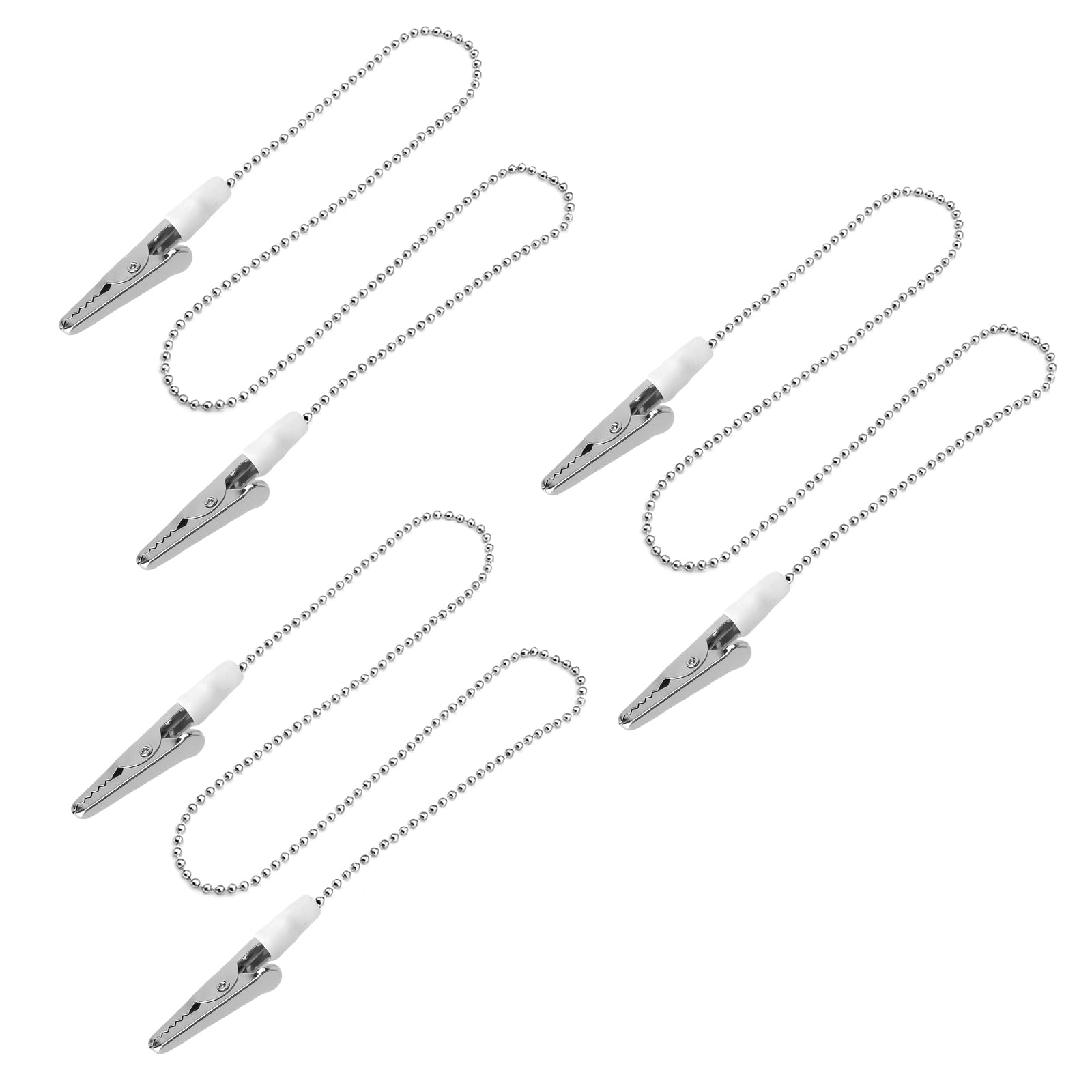 Serviettenkette Edelstahl 3er Set – Hygienisch Serviettenkette mit Clip und Klammern, Zahnarzt Serviettenkette mit Schutzkappen, Rutschfest langlebig für Senioren, Kinder, Pflege und Kosmetiksalon