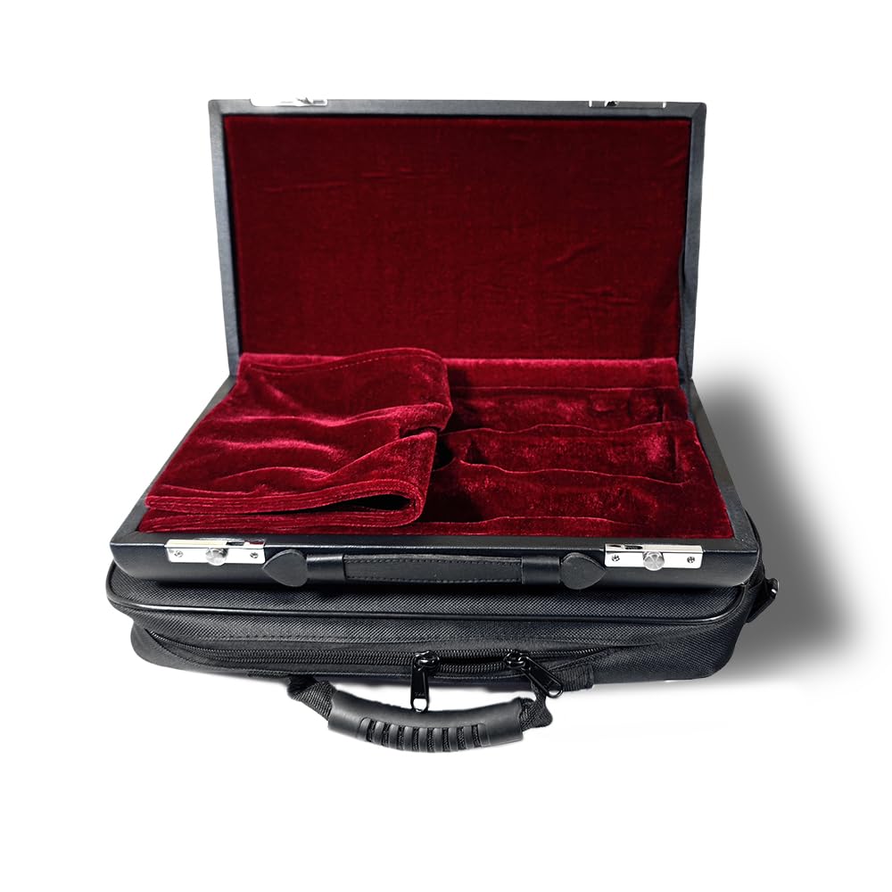 yinfente Funda rígida para oboe con piel sintética y bolsa exterior Oxford, correa ajustable, bolsa de oboe portátil para principiantes, estudiantes, músicos