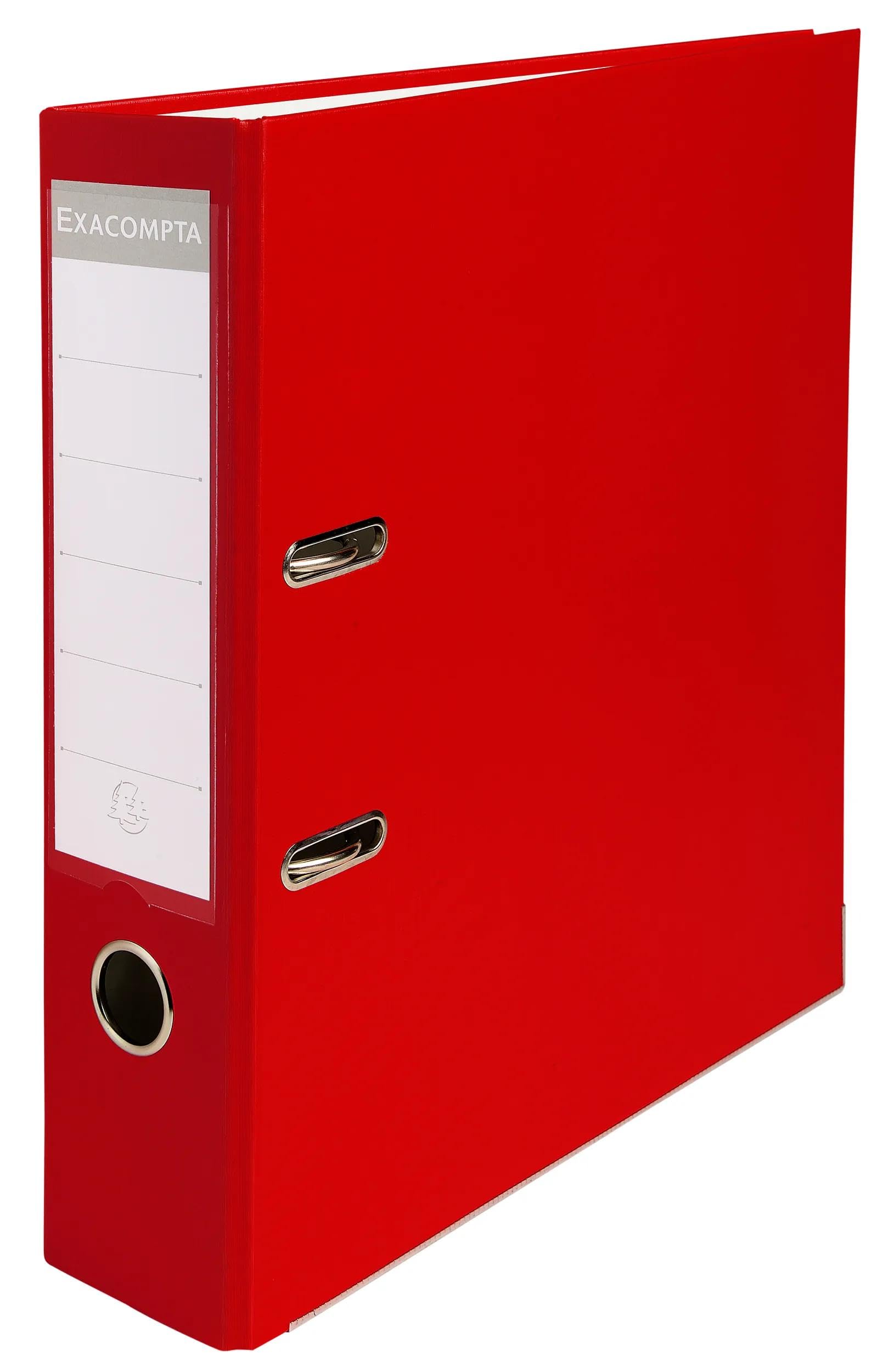 Exacompta - Réf. 918403B - Carton de 20 classeurs à levier A4 - Dos 80 mm - Mécanique 80 mm - Dimensions extérieures : 32x29 cm - Format à classer A4 - Rouge
