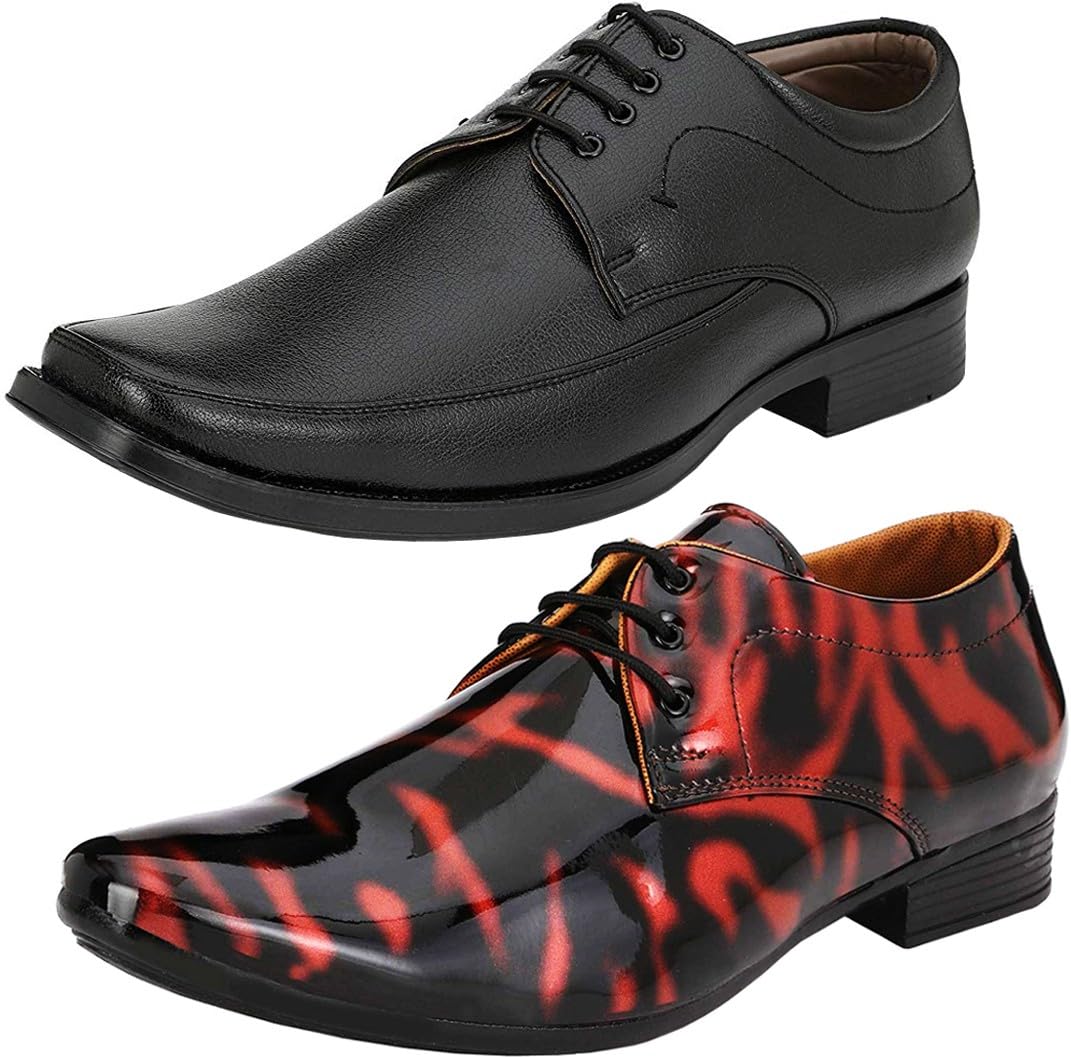 vitoria Derby Shoes for Men | Shoes for Men with PU Sole | Comfortable & Lightweight |Durable & Trendy Design VTR_101BkRd_VTR_1001Blk_2S_P-picture-10
