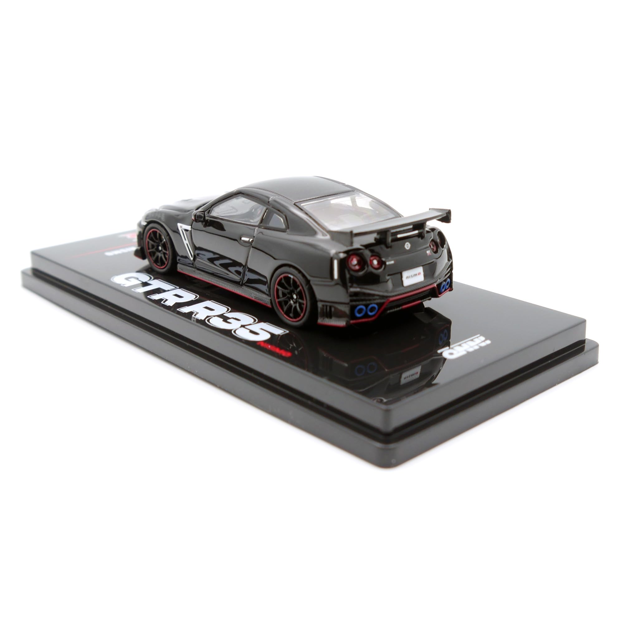 Inno Models Inno64 Nissan GT-R (R35) NISMO Modellauto, Schwarz, Maßstab 1:64, Metall, Detailliertes Sammlerstück im Schaukasten