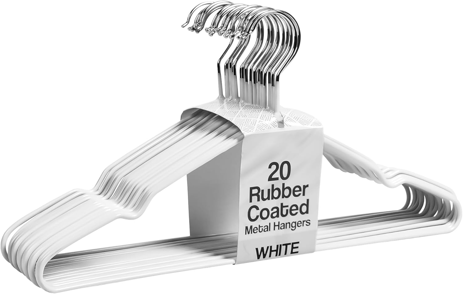 Albert Austin 20 Pack Rubber Coated Metal Hangers for Clothes Space