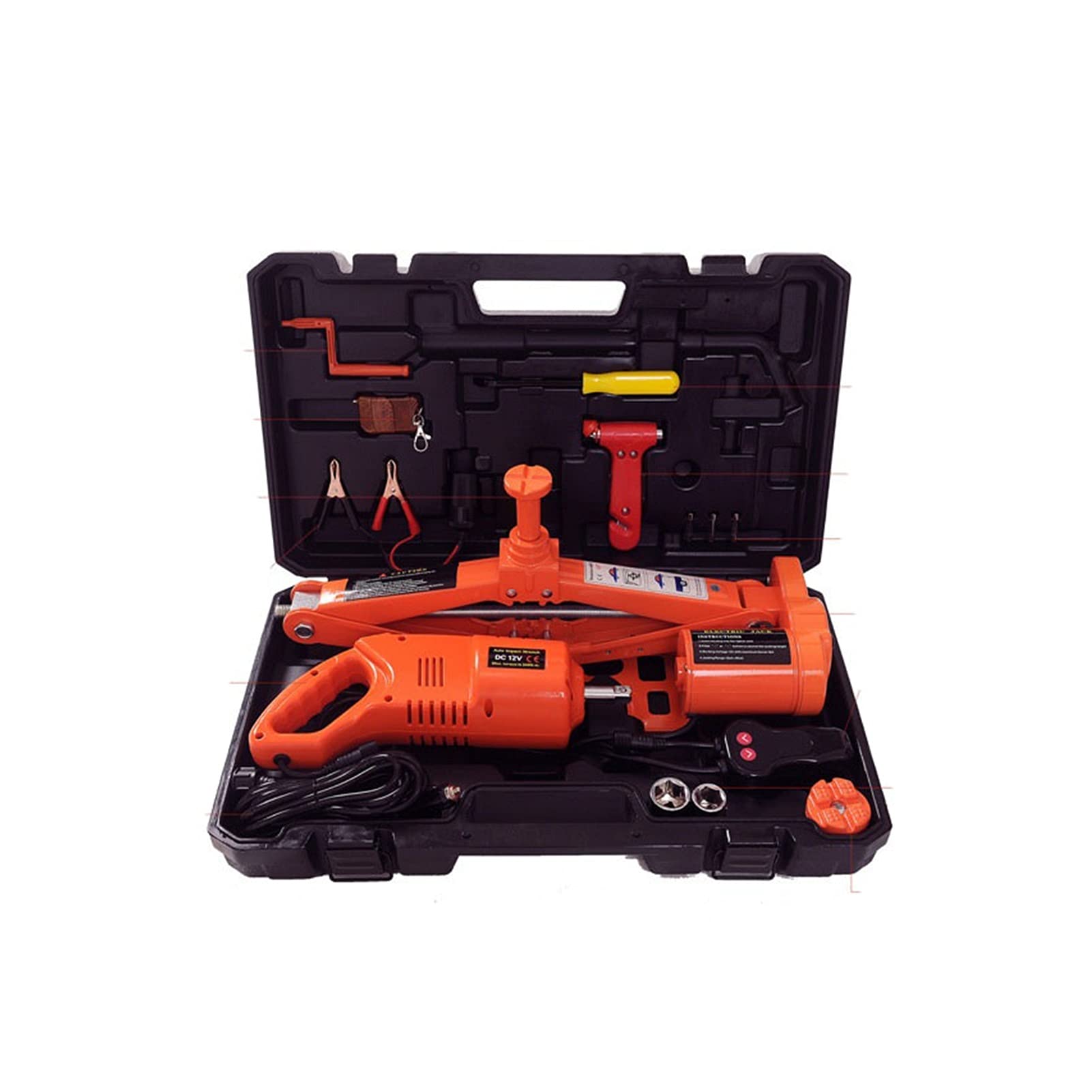 QUSYZD Trailer Jack, Electric Jack Car 12V Wrench Combination Hydraulic Horizontal 5T Tire Change Tool,