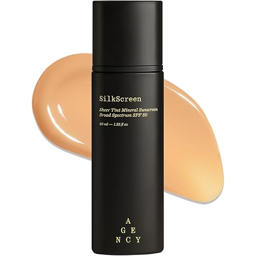SilkScreen, Sheer Tinted Mineral Sunscreen for Face, SPF 50 Hydrating Serum, Visibly Smooths Complexion and Enhances Natural Glow, Light-Medium