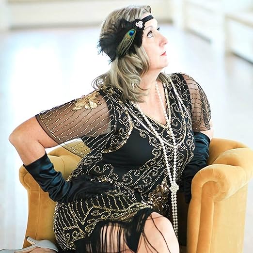 kayamiya Women's Great Gatsby Dress 1920s Sequins Art Deco Flapper