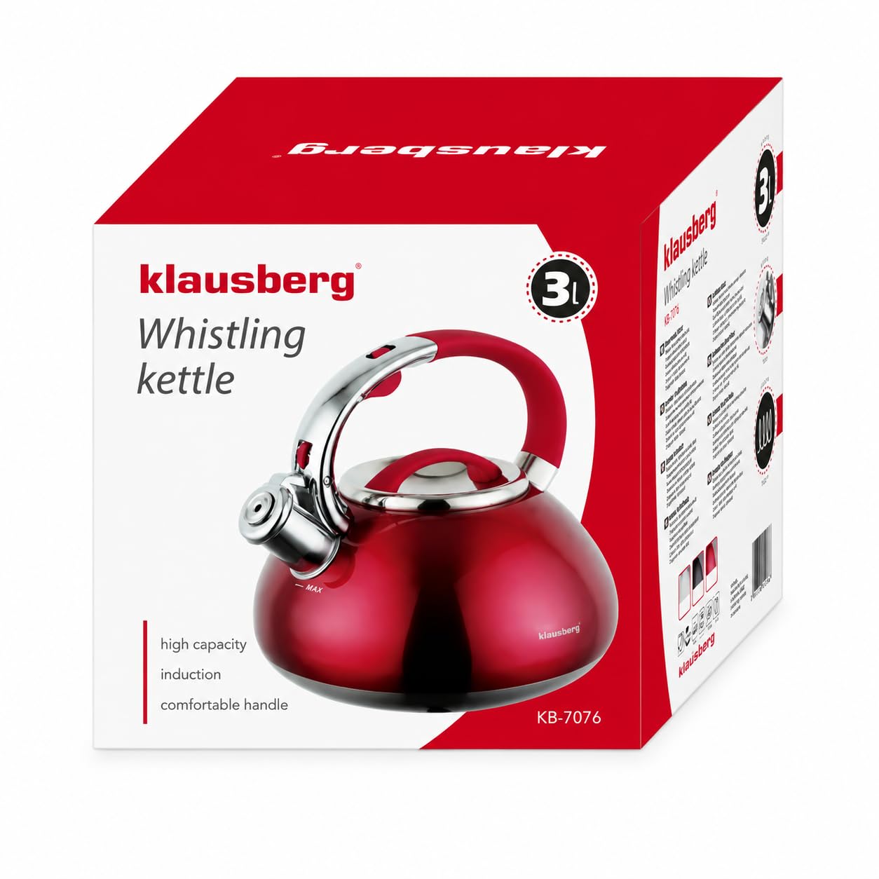 Klausberg Indukcyjny czajnik ze stali nierdzewnej 3,0 l KB - 7076 (kremowy)