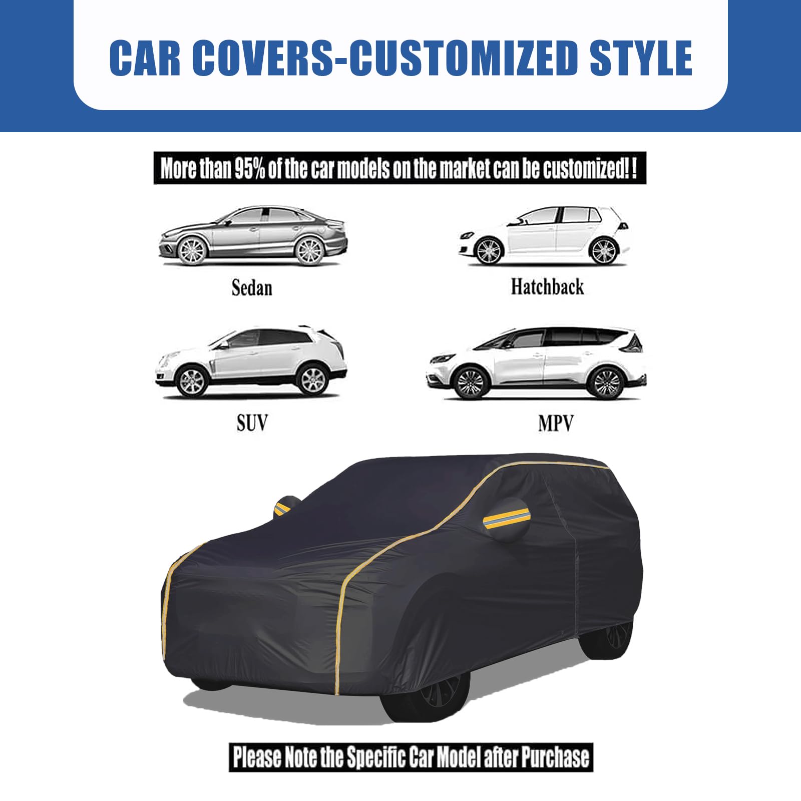 Telone per Auto dedicato Hyundai Santa Fe (2016-2018),Car Cover Impermeabile e Traspirante Protezione Solare Pioggia Neve Graffi con Tasca Specchio e Chiusura Lampo