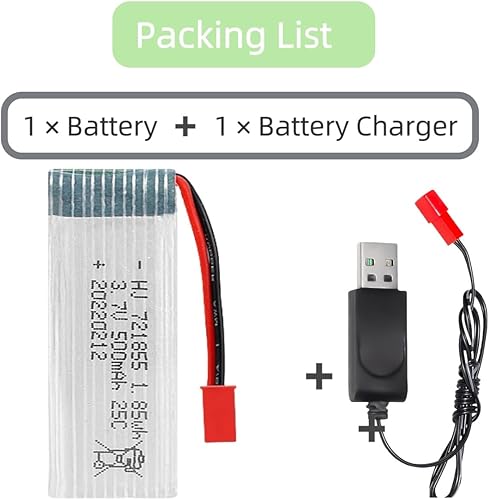 Miniatura 3 de 3.7V 721855 500mAh 25C RC Avión Batería Drone Li-ion Batería para U815A U818A U819A FPV UAV Control Remoto Aviones Control Remoto UAV Quadcopter