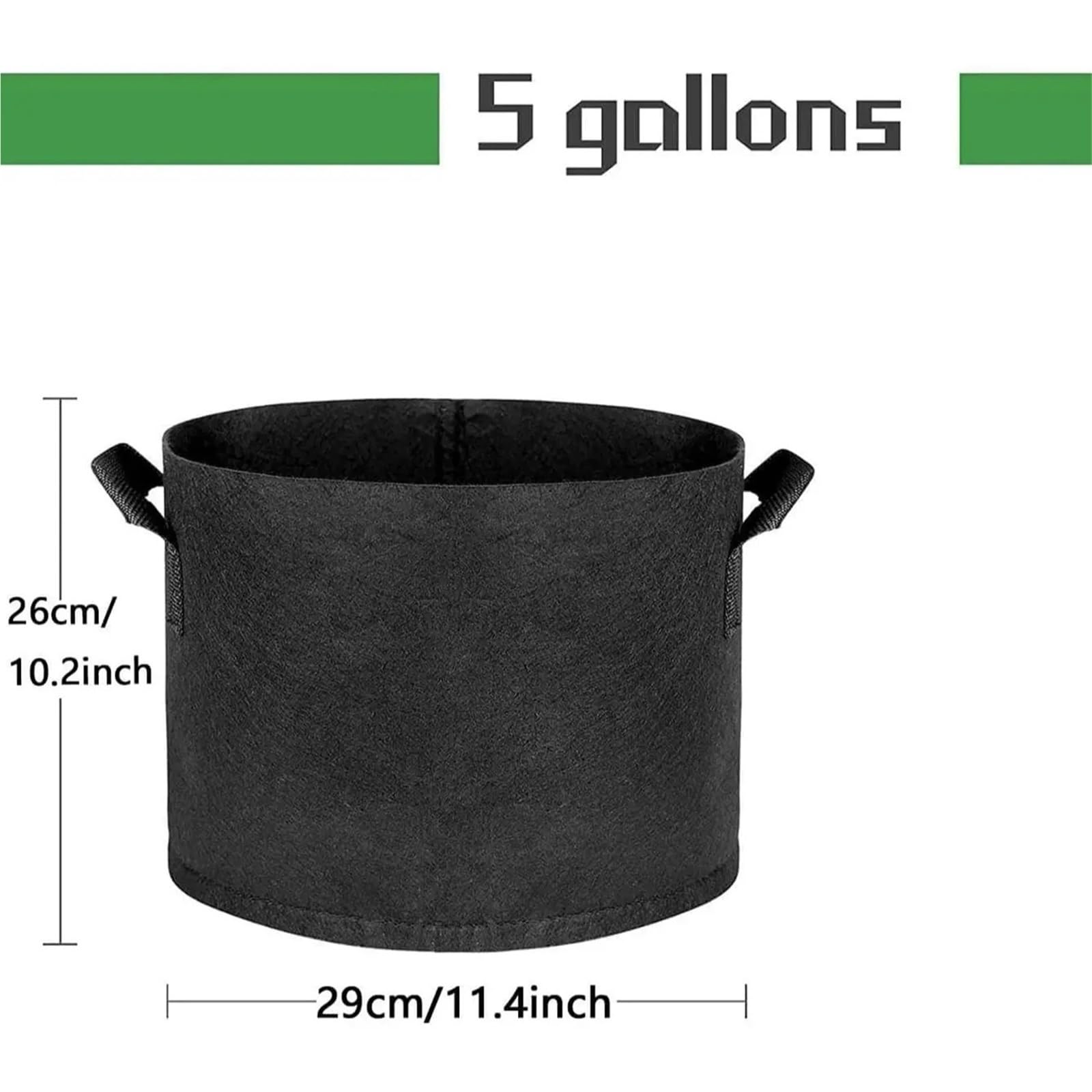 Sac de Culture Plantes 2 pièces, Sac Pliable en Gallon Noir-adapté à la Plantation Fleurs et fraîches pour Plantes