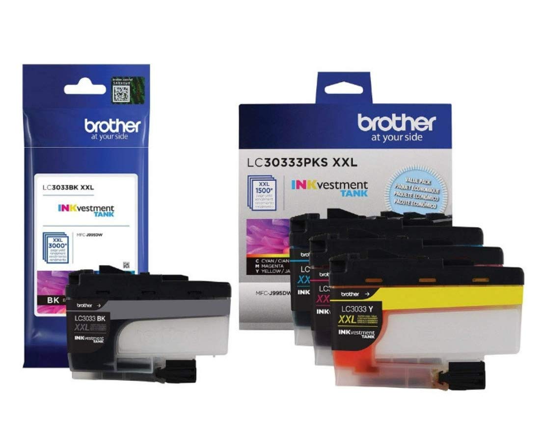 Brother LC3033BK LC3033PKS - Set di cartucce d'inchiostro originali ad alta resa, colori: nero/ciano/magenta/giallo, LC30333