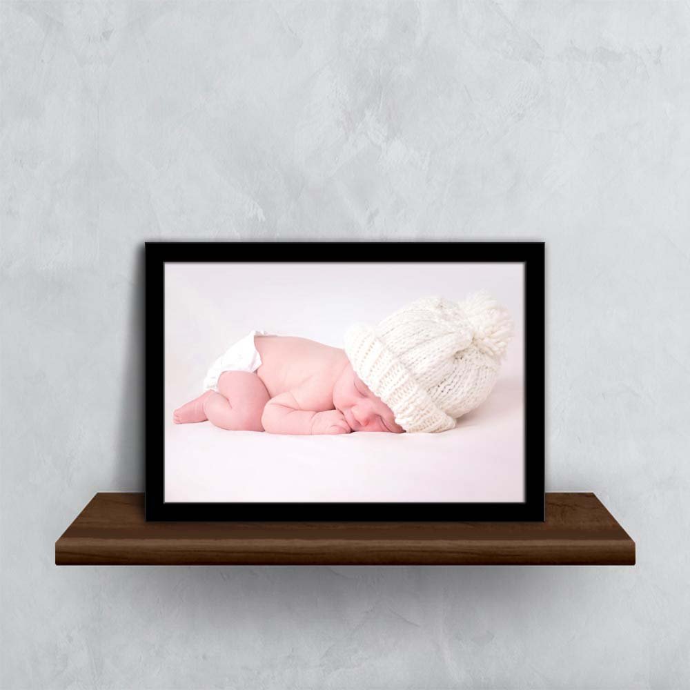 ArtzFolio Newborn Baby Paper Poster Black Frame | Top Acrylic Glass 13 x 9 inch (33 x 23 cms)