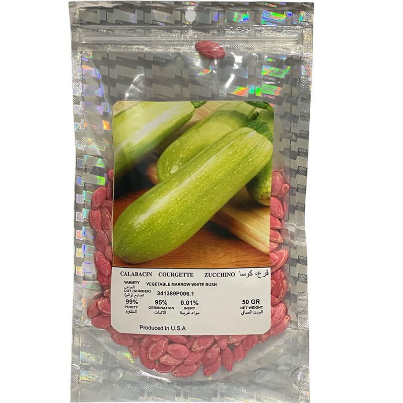 Zucchino (Variety Vegetable Marrow With Bush) Premium Quality Seeds Produced in U.S.A 50g