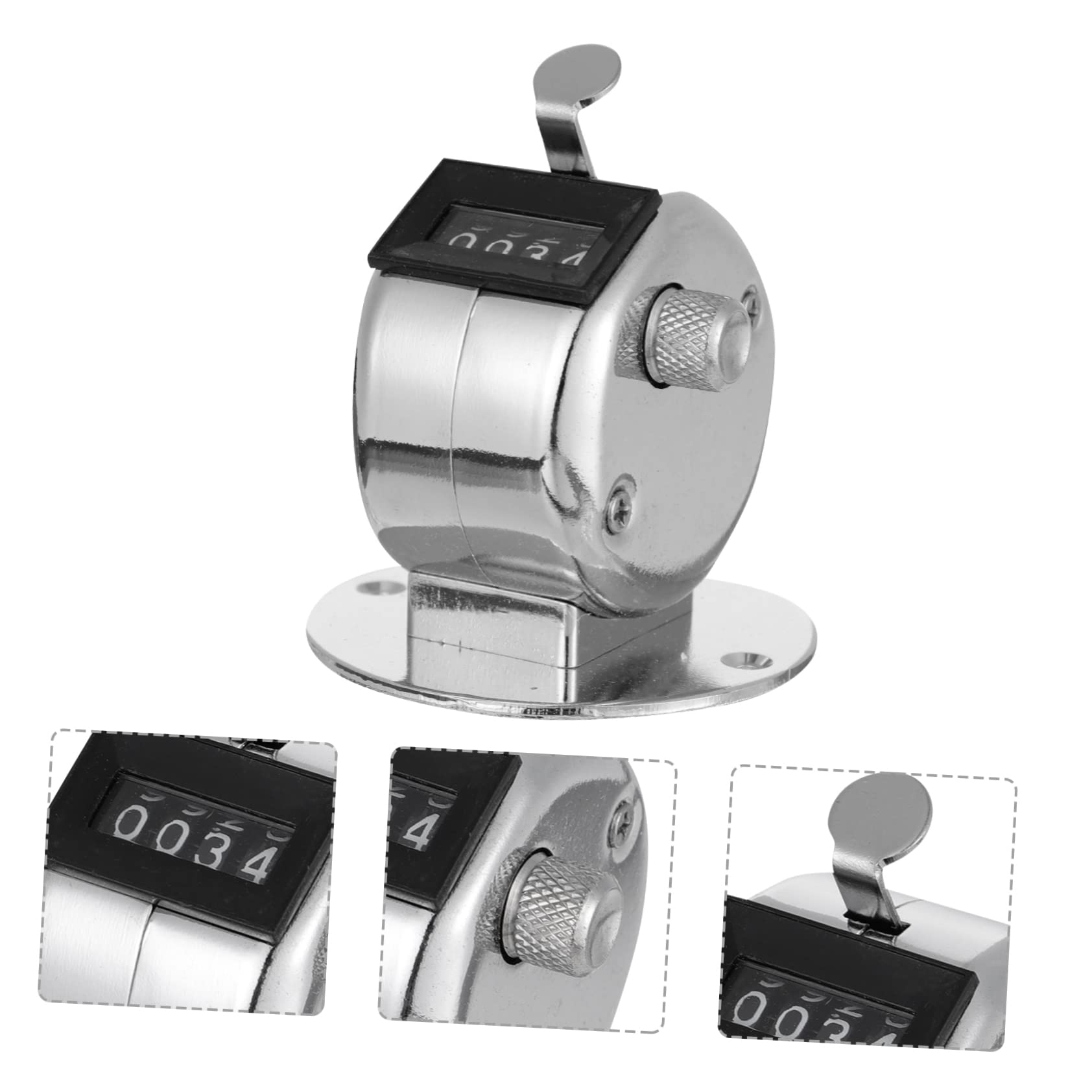 KICHOUSE Material Manual Counter 4- Tally Clicker Mechanical Number Counter Metal Tally Tool Easy to Use