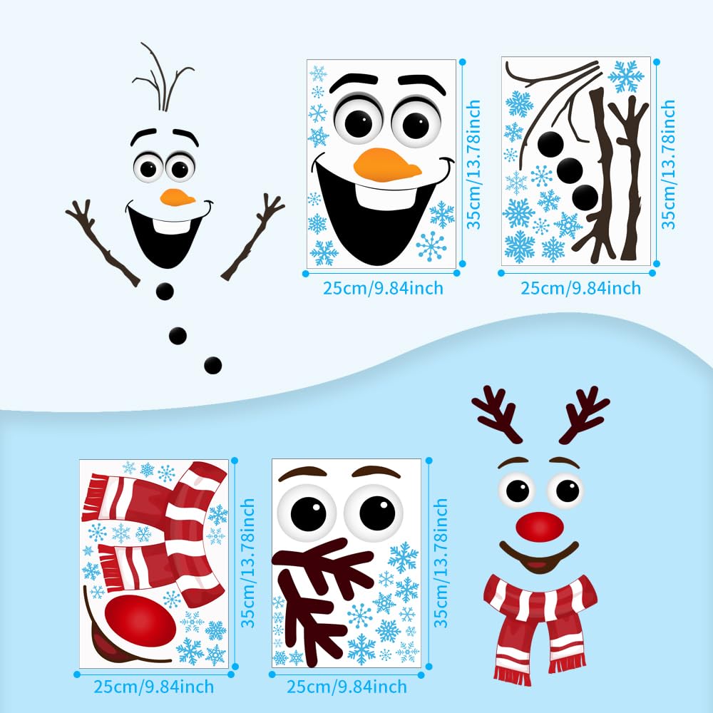 IMISHM Christmas Door Decorations - Snowman & Wall Stickers for Windows