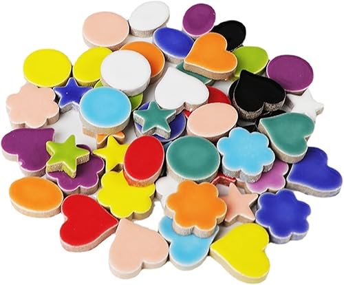 500g1.1lb Random Color Irregular Ceramics Mosaic Tiles,DIY Making Creative Ceramic Mosaic Tiles for DIY Craft Plates Flowerpots Vases Cups Mosaic