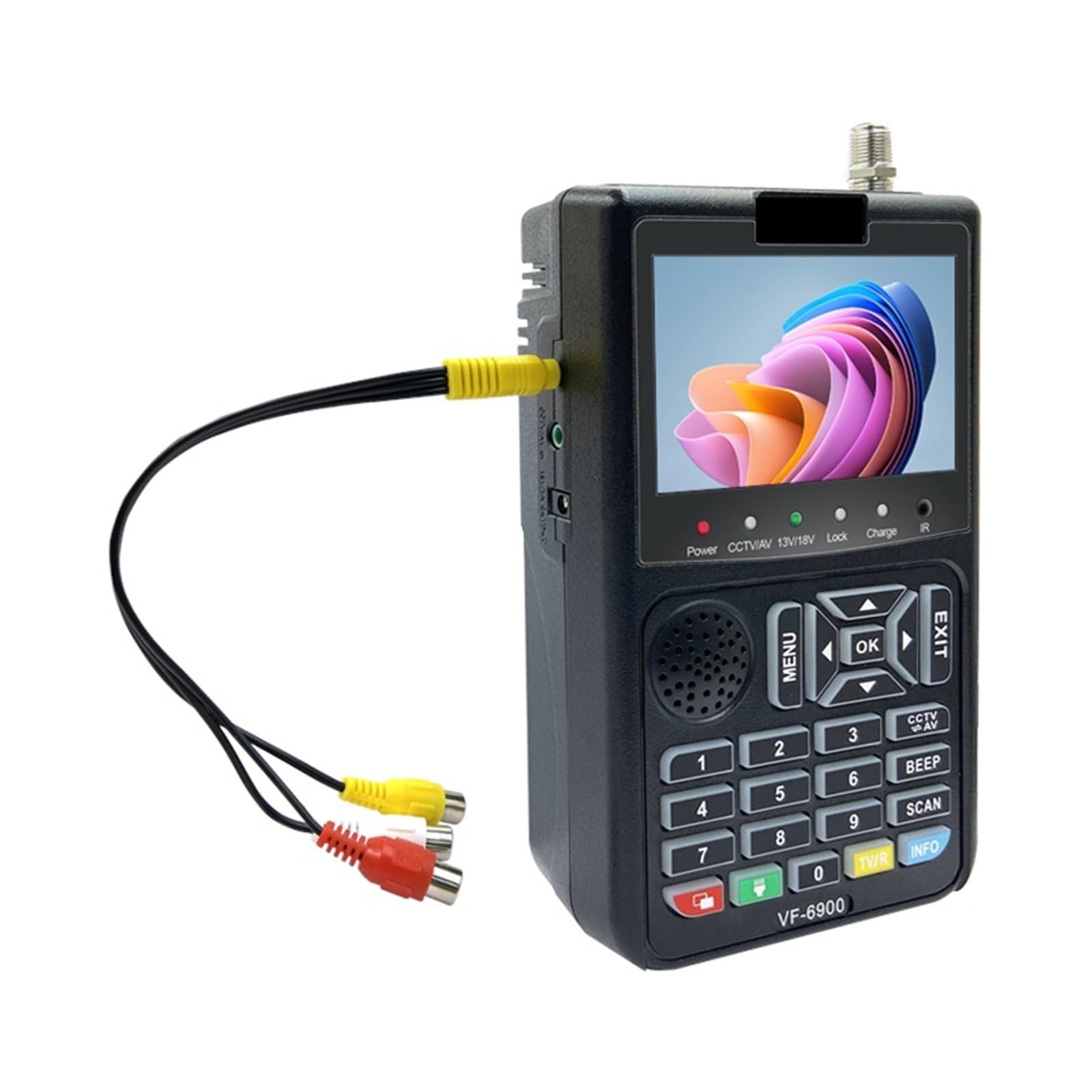 VF-6900 HD Digitaler Satellitenfinder mit 8,9 cm (3,5 Zoll) TFT-LCD-Bildschirm, DVB-S/S2, MPEG2/MPEG4, Live-Video-Programm, Unterstützung für Fehlerbehebung (VF-6900 NO CCTV)