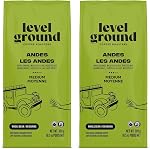 Level Ground Coffee - Andes Craft Blend - Medium Roast, Whole Bean - Fair Trade, Organic, 1% For the Planet, Kosher - Specialty Coffee - Great in a Drip Brew, French Press, Pour Over - Tastes Rich and Smooth - 2lb