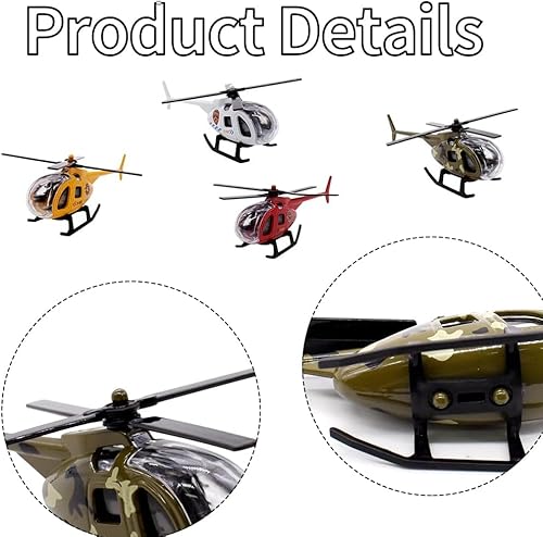LKNBIF 4 Pieces Toy Helicopter, Mini Aeroplane Model Pull, Mini Aeroplane Set Children, 3-12 Years Boys Girls Children