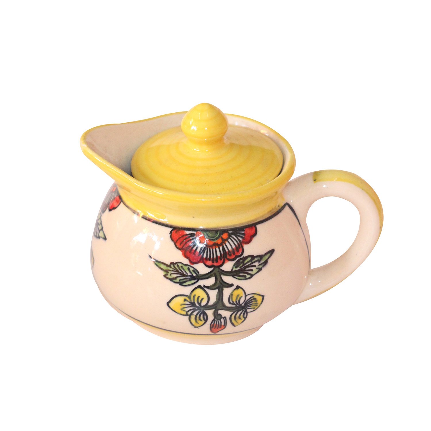 India Meets India Handicraft Ceramic Teapot Serving Kettle 250 ml, Best Gifting, Made by Awarded Indian Artisan