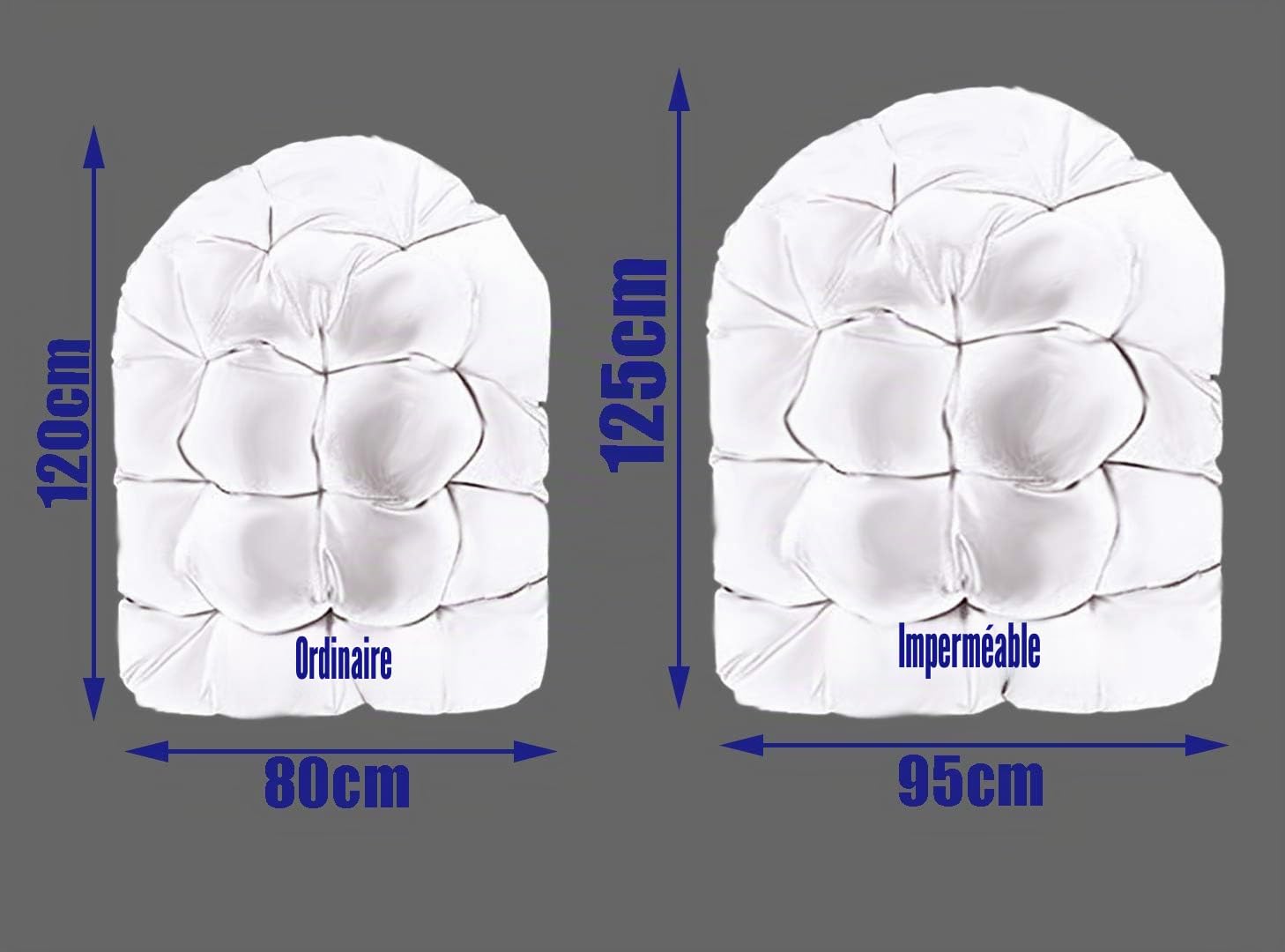 Coussin de Balancelle Imperméable - Dossier pour Balancelle de Jardin Épais, Anti-salissures, Durable et Confortable (Gris, Ordinaire)