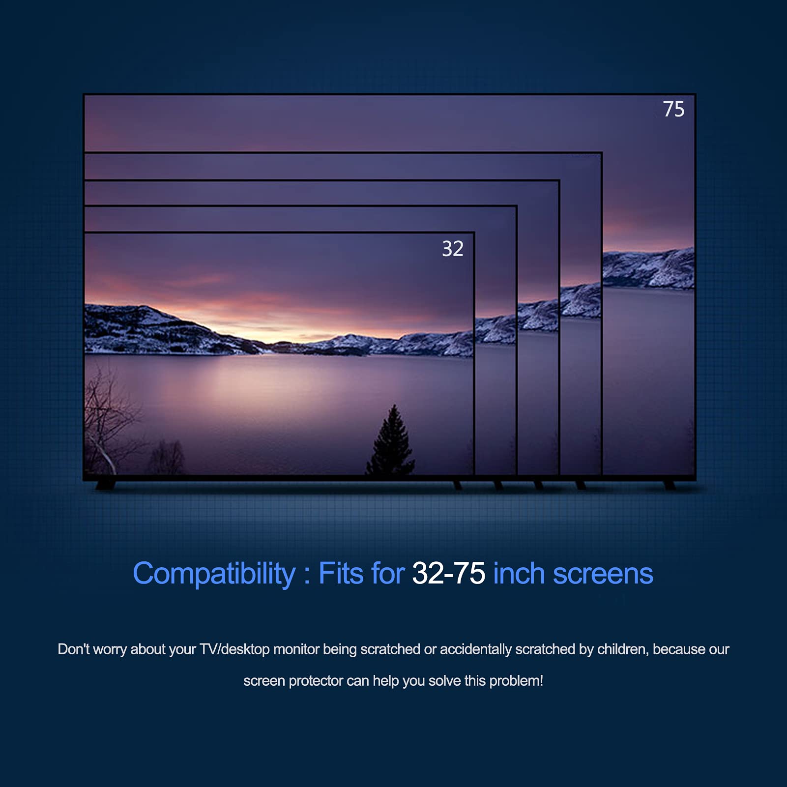 Protections d'écran pour téléviseur, Film Anti-éblouissement Anti-lumière Bleue(37" 819 * 460)