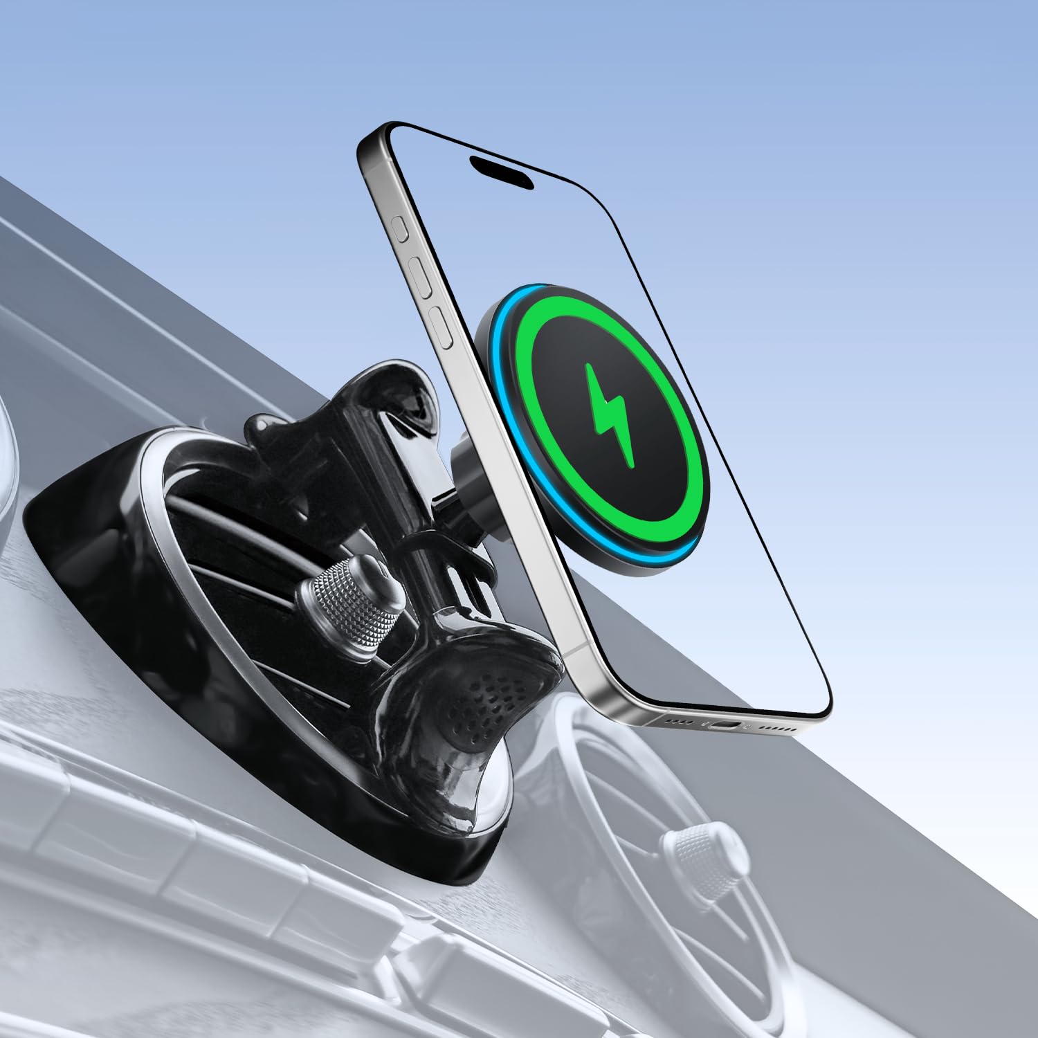 Photo 1 of MagSafe Car Mount for Mercedes-Benz [15W Wireless Charging], Round Air Vent Holder, Compatible with Mercedes Benz GLC, C-Class, E-Class, A/B/C-Class, GLC/GLB/GLA/Sprinter, Mercedes Benz Accessories