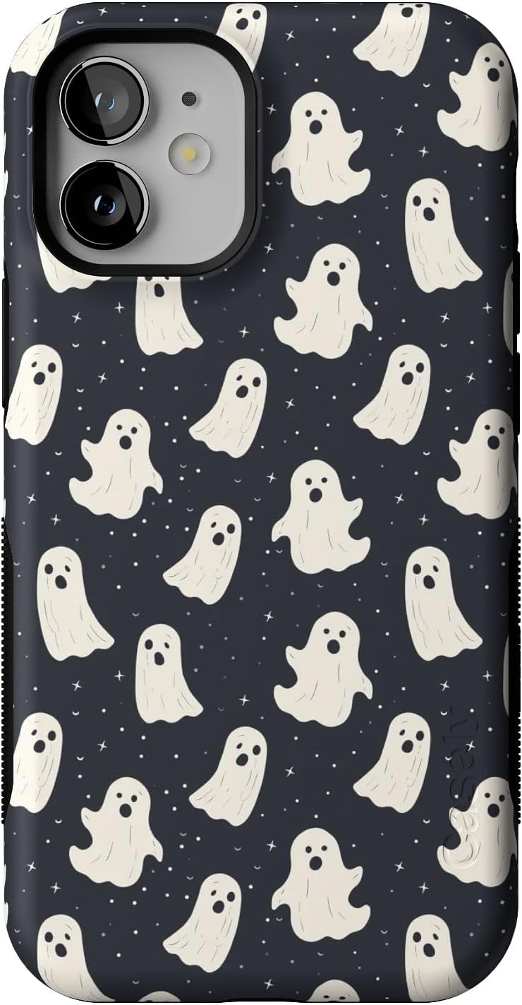 Casely iPhone 12 Mini Case | All Boos No Bite | Friendly Ghost | Compatible with MagSafe | Bold Protective Design