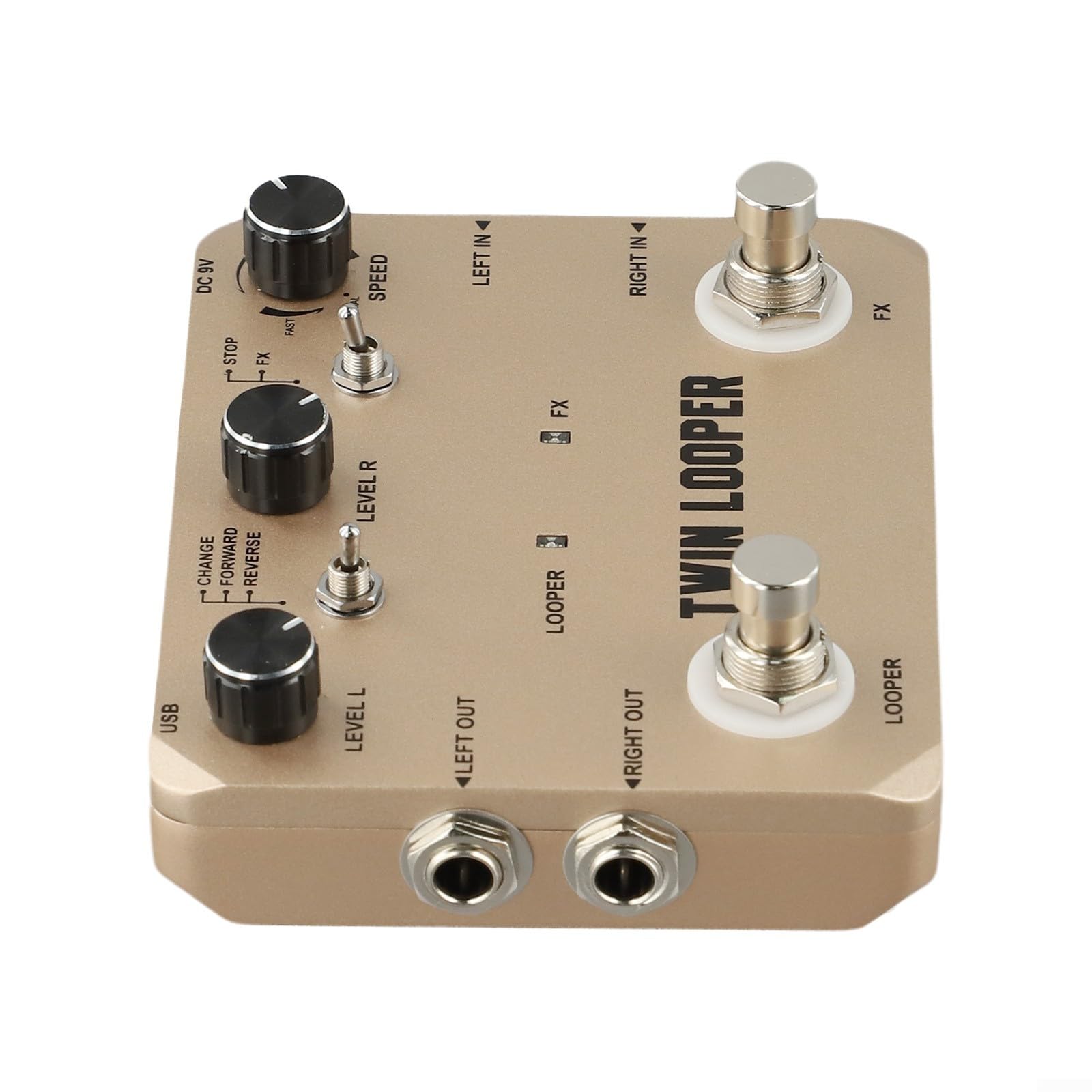 Rowin Looper Station para guitarra eléctrica, grabadora de 10 minutos con bucle inverso y efectos de media velocidad, herramienta de práctica de aleación de aluminio True Bypass