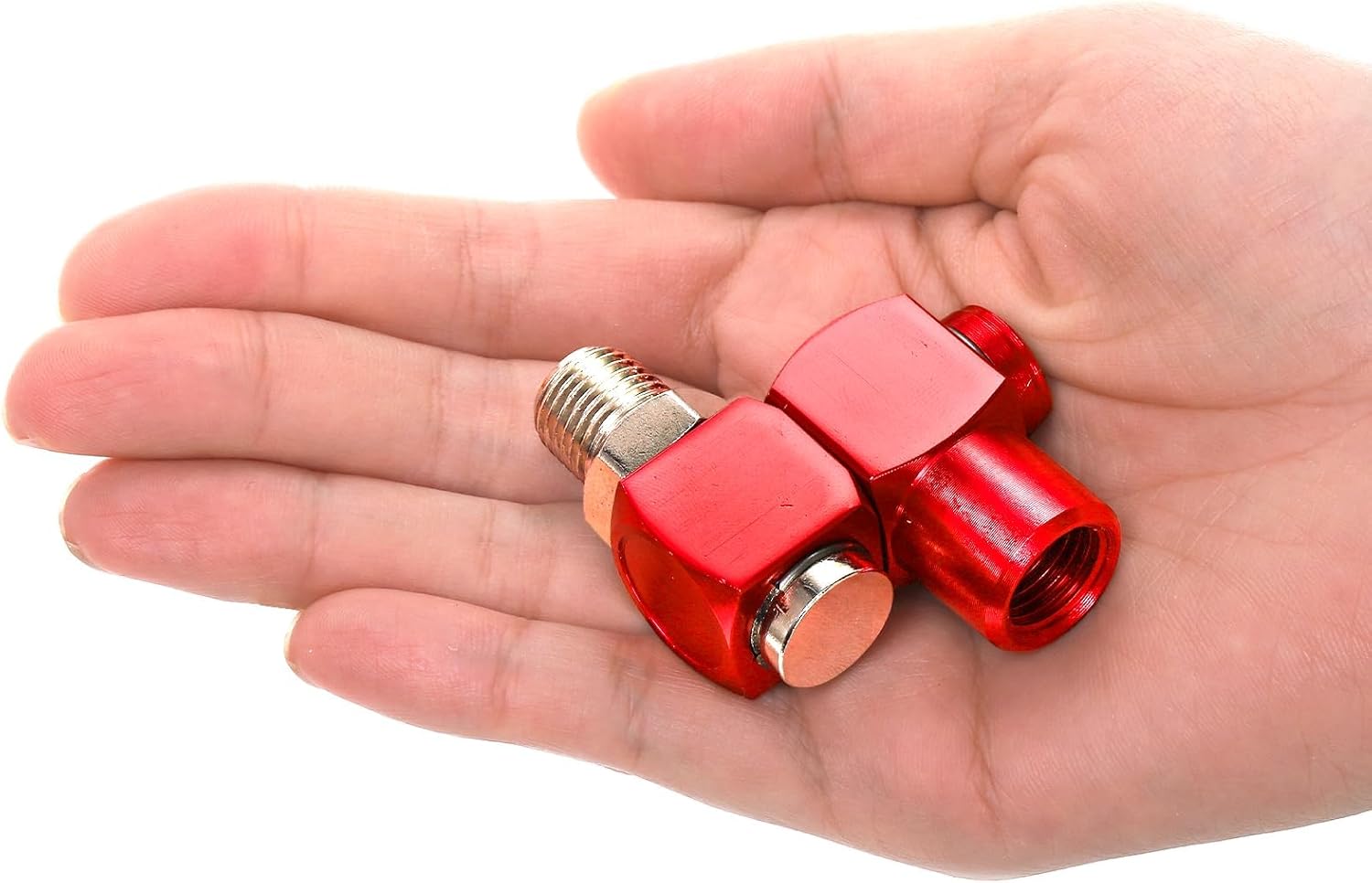 4pcs NPT 360 Degree Swivel Air Hose Connector 1/4 Inch, Industrial Fittings Pneumatic Tool Adapter Joint Coupler 150psi Plug For Pneumatic Tool, Air Hose Air Compressor Attachments (Red)