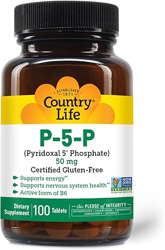 Miniatura 3 de Country Life - P-5-P (Piridoxal Fosfato) 50 mg - 100 Tabletas