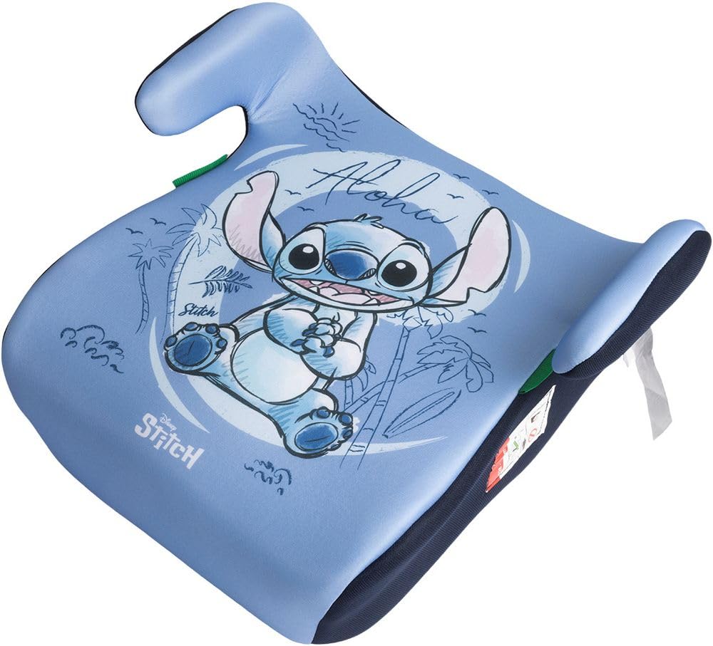 Fotelik dziecięcy Disney Stitch i-Size ECE R129, 126-150 cm, 22-36 kg, 6-12 lat, grupa 3, lekki i łatwy do przenoszenia - zdejmowany i zmywalny