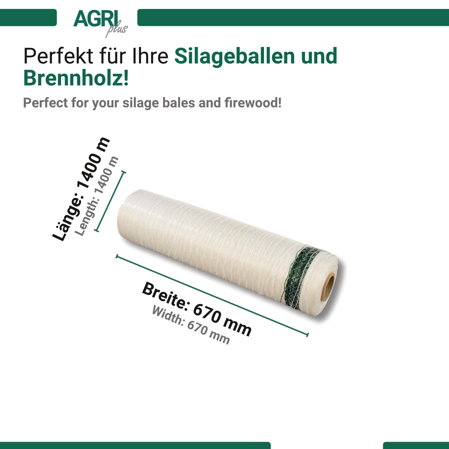 1 rotolo da 670 mm x 1400 m resistente ai raggi UV – Rete avvolgente per bendaggi in legno per mini palline, rete per palloni mini rete per palline, rete per avvolgere la legna da ardere bianca
