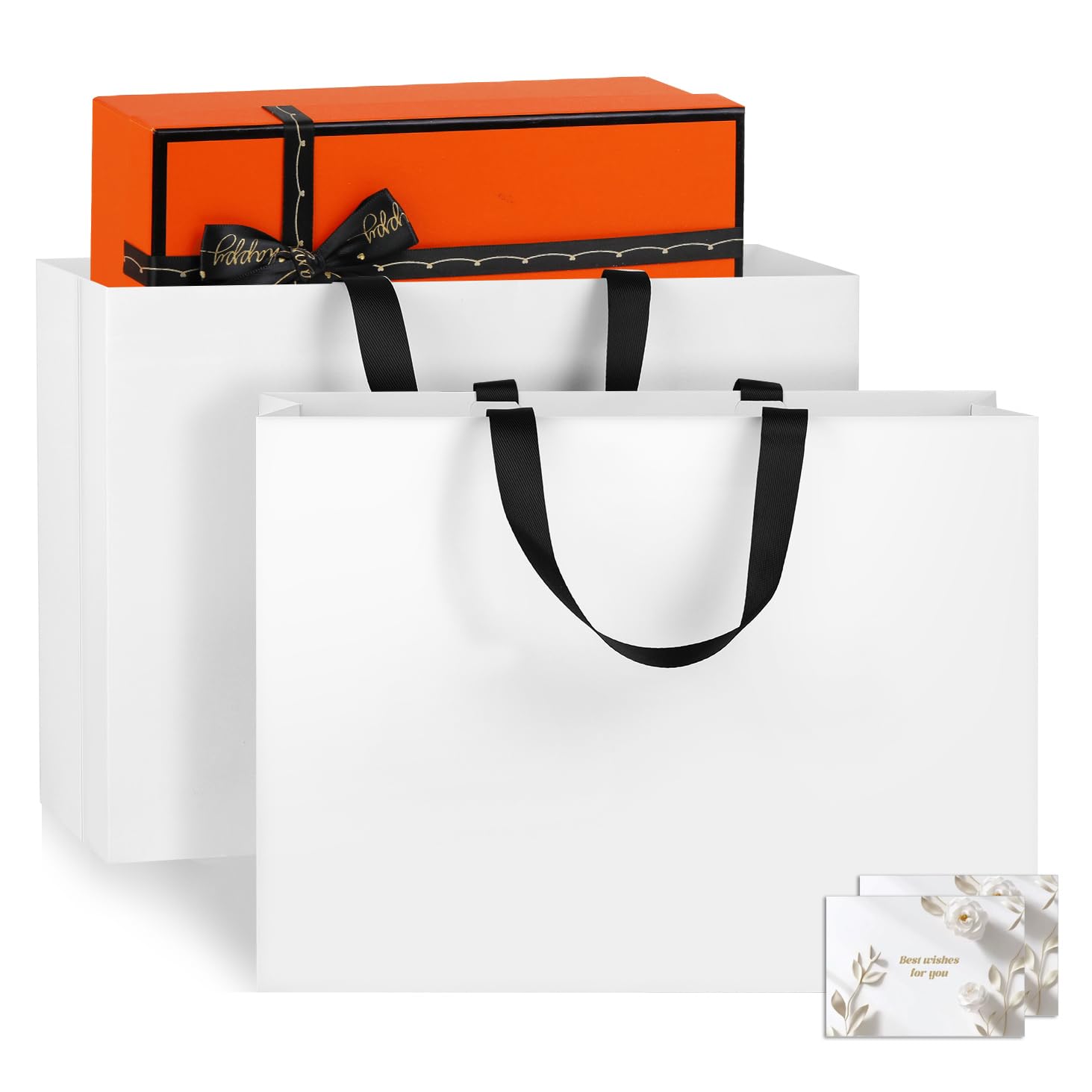 NAHRMY 2 pcs Extra Large Gift Bags White 43 x 32 x 13 cm, Large Paper Party Gift Bag with Handles Greeting Cards for Presents Wedding Birthday Christmas Celebration Boutique โ image 1
