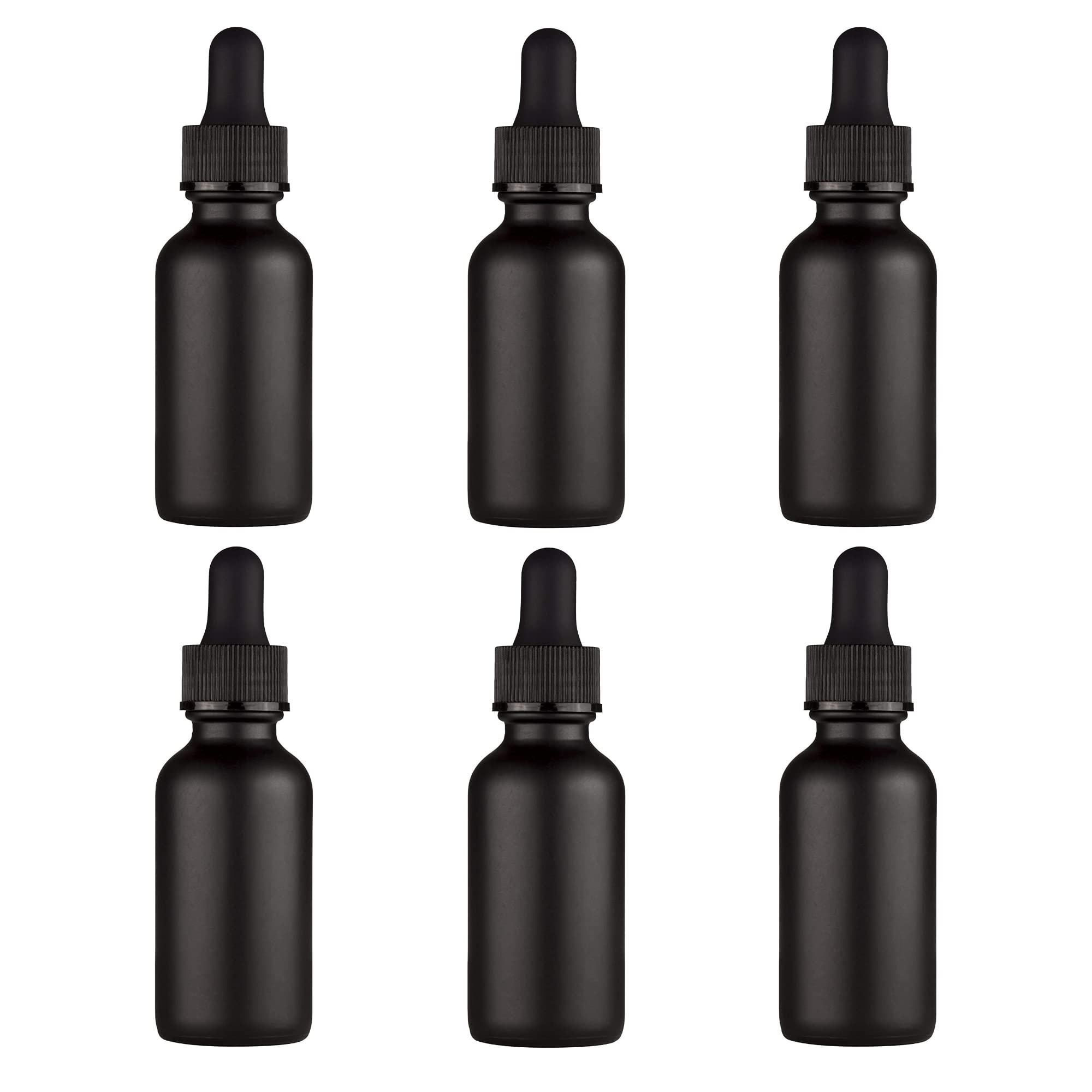 Devinez (Pack of 6) Multipurpose Refillable Black Color Matt Finish Round Glass Bottle, 30 ml with Black Glass Dropper for Cosmetics, Serum, Essential Oils, Blends, Travel, Toners & DIY-image-12