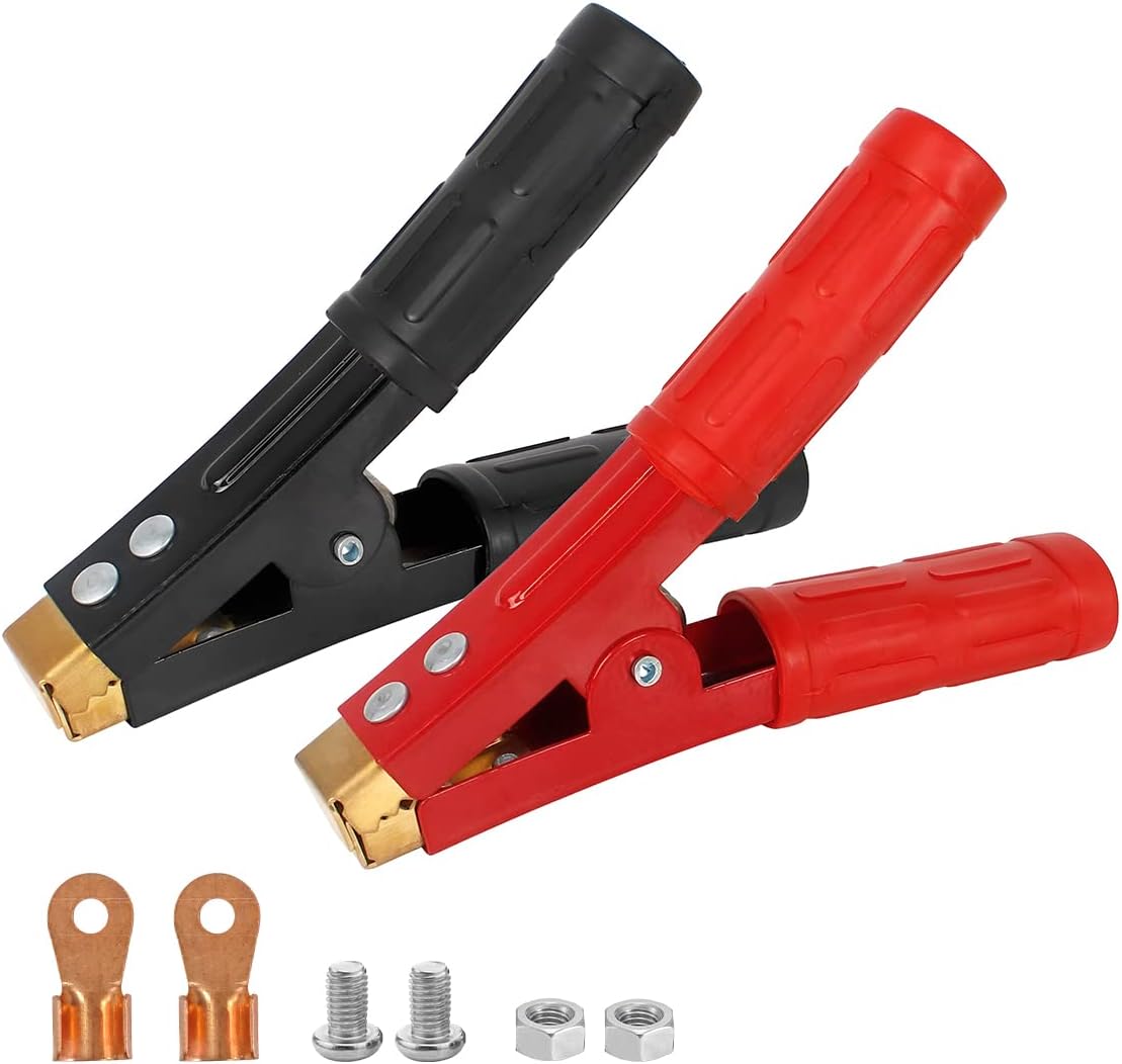 Moioee 2PCS Crocodile Clamps, 500/1000A Pure Copper Jumper