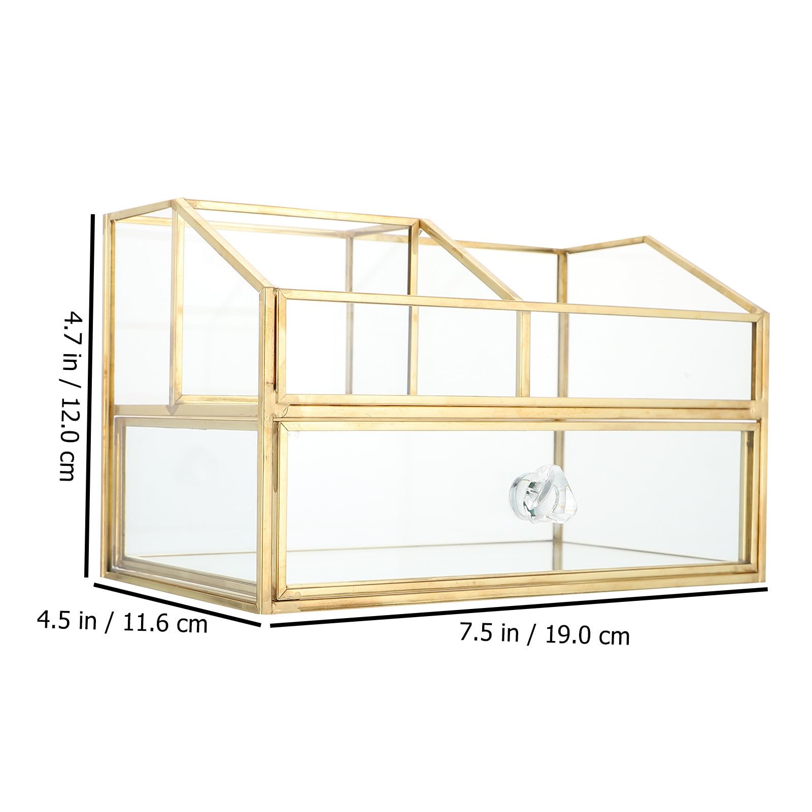 Yardwe Caja de Vidrio de Almacenamiento de Doble Capa para Pendientes